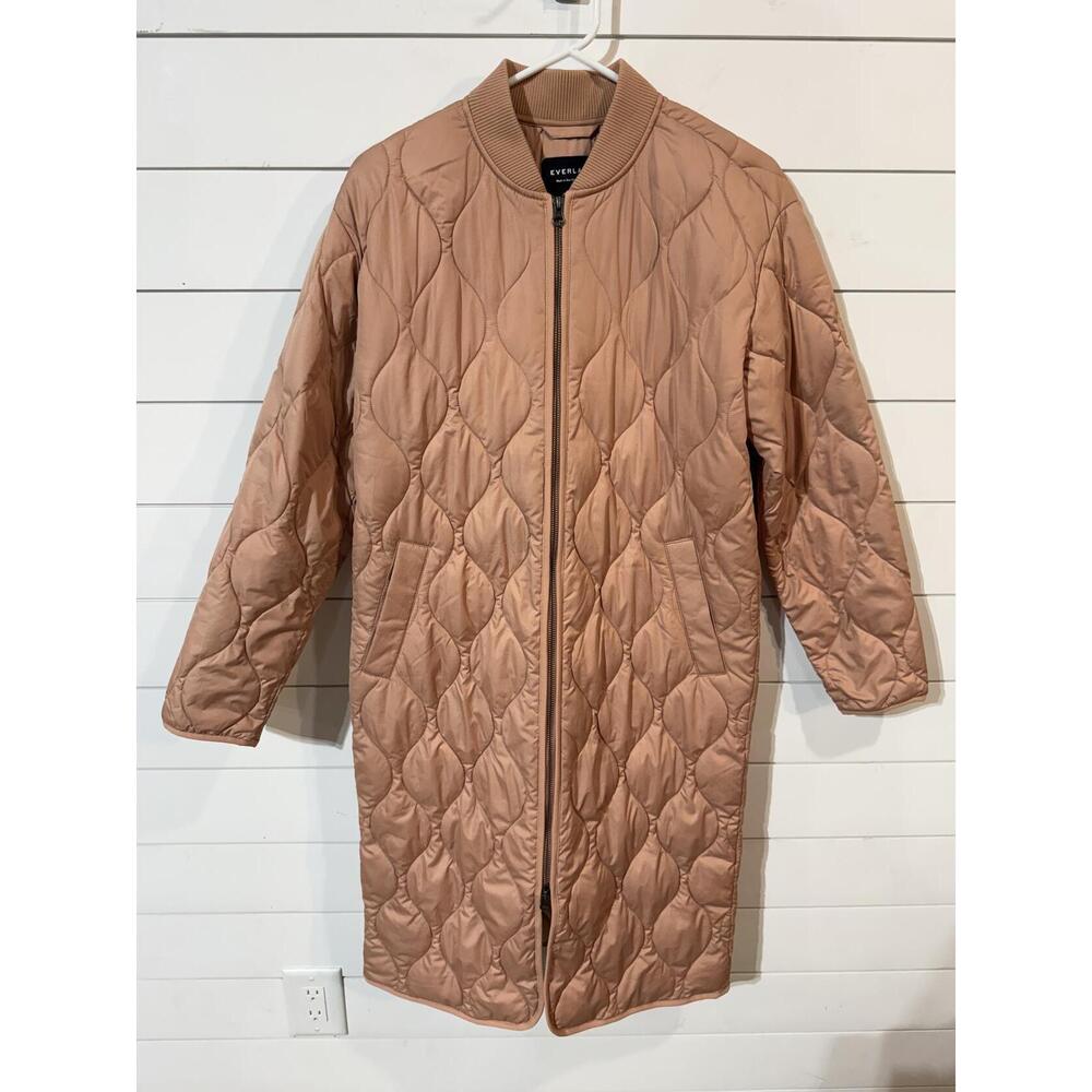 Everlane Women’s Pink Quilted Puffer Long Coat XS - Picture 1 of 3